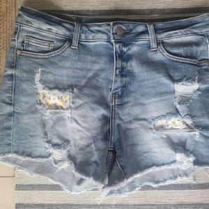 Judy Blue Distressed Cut Off Ladies Shorts Sz L